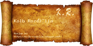 Kolb Rozália névjegykártya