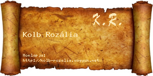 Kolb Rozália névjegykártya